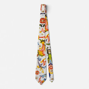 CRAVATE TOURBILLONS FLORAUX DE LA RENAISSANCE FLORENTINE,F