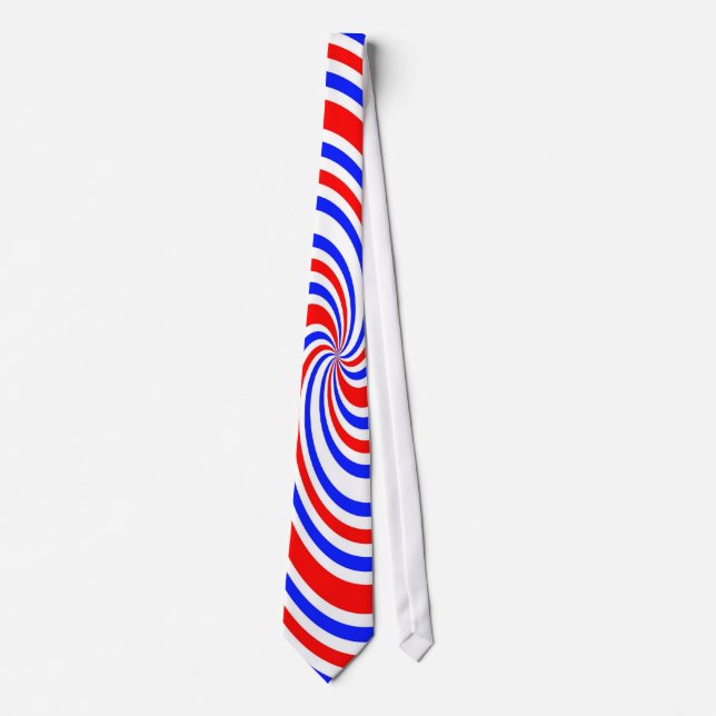 Cravate Tourbillons rouges blancs et bleus (Devant)