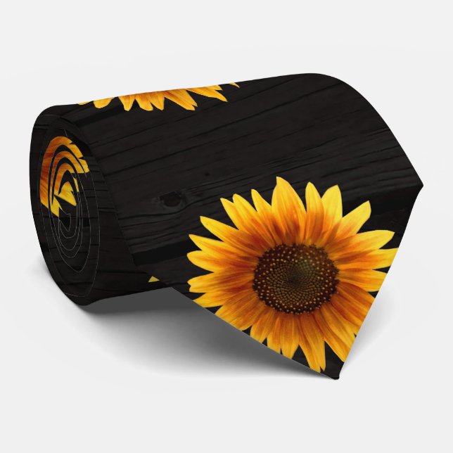 Cravate Tournesol rustique d'automne (Roulé)