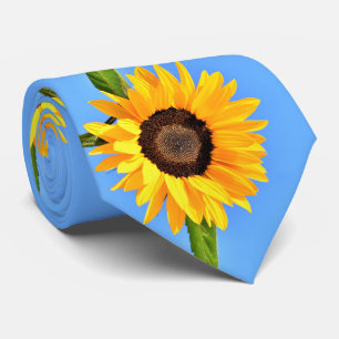 Cravate Tournesols contre soleil sur ciel bleu - Fête d'ét