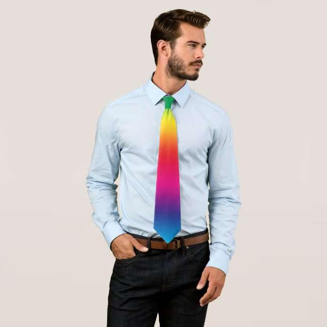 Cravate Travail de bureau d'affaires Gay pride Rainbow Omb (En situation)