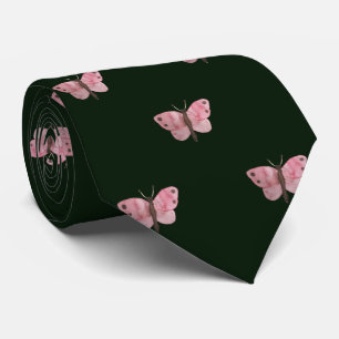 Cravate Travail professionnel Mariage de papillon rose ver