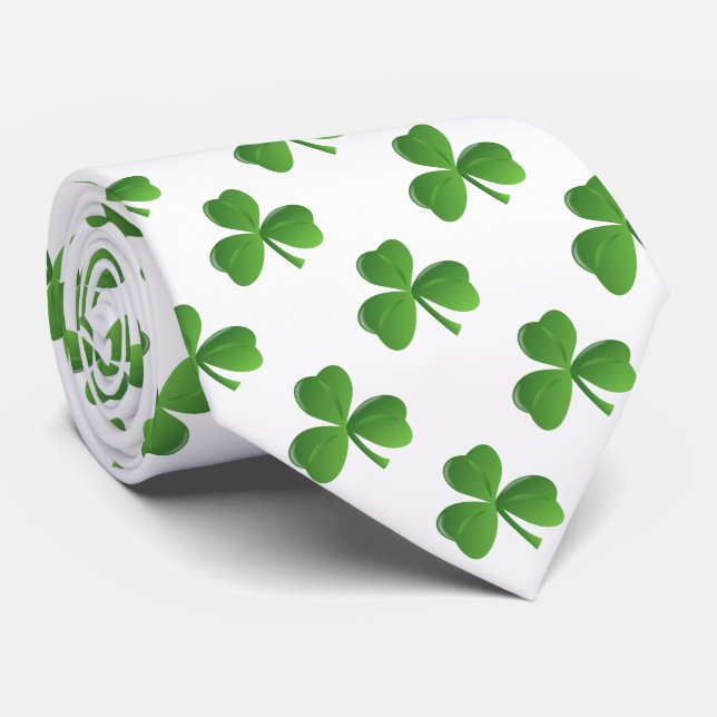 Cravate Trèfle chanceux de shamrock de feuille de (Roulé)