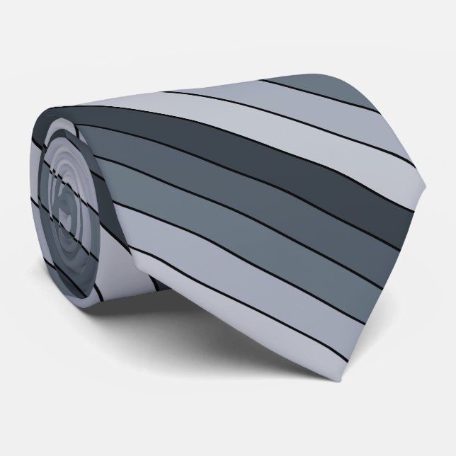 Cravate Trendy Modern Space Gris Stripes (Roulé)