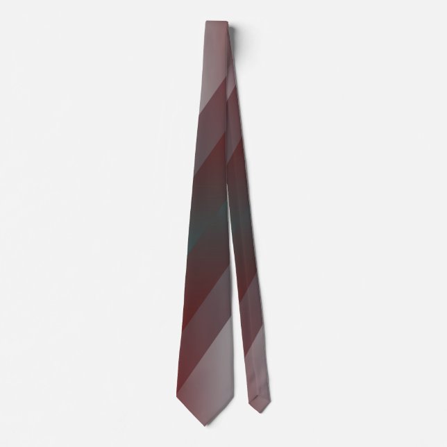 Cravate triangle gris bordeaux turquoise (Devant)