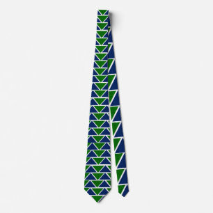 Cravate Triangles bleu et vert
