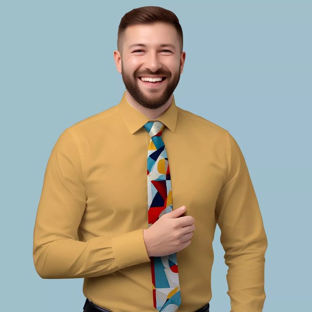 Cravate triangulaire colorée au design dynamique (Créateur téléchargé)