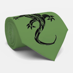 Cravate tribal de vert de Gecko
