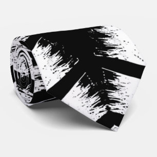 Cravate tribal noir et blanc élégant pour hommes