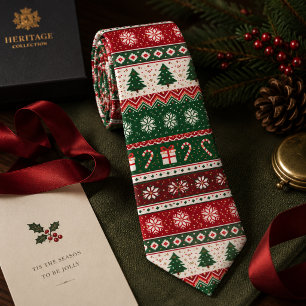 Cravate Tricot de Noël laid Isle Fair