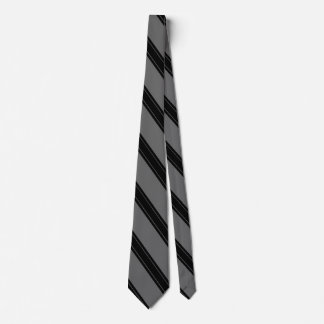 Cravate / Triple bande noire sur motif gris