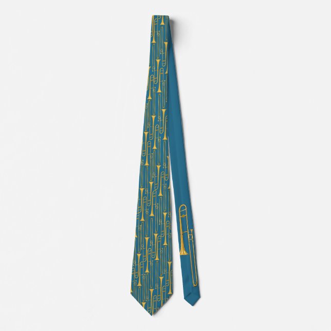 Cravate Trombone (bleu) (Devant)