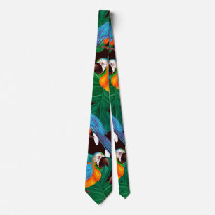 Cravate Tropical Birds Pattern