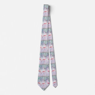 Cravate Tropical Cute Family Flamants roses roses