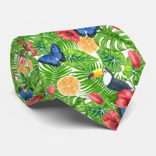 Cravate Tropical pattern neck tie