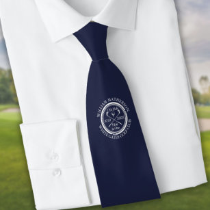 Cravate Trou personnalisé dans un cou de golf bleu marine