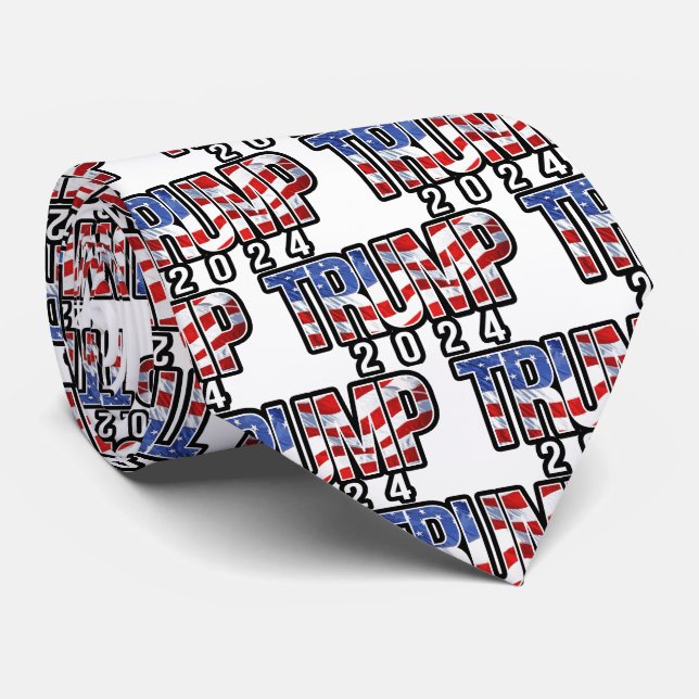 Cravate Trump 2024 - Drapeau de la vague (Roulé)