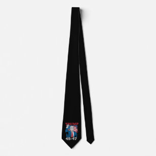 Cravate Trump 45 47 Vintage Retro USA American Drapeau