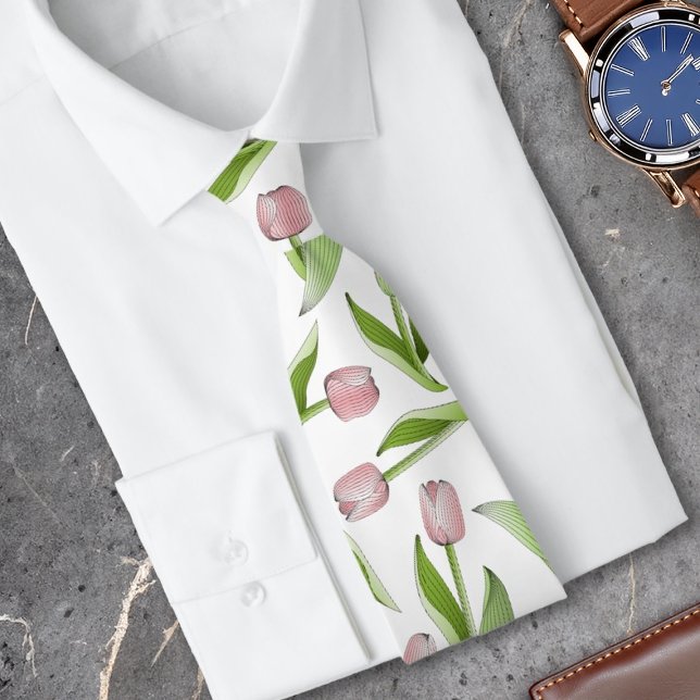 Cravate Tulipe rose moderne (Créateur téléchargé)