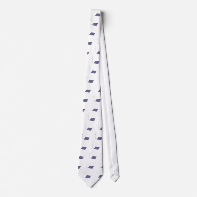 Cravate Turbine de vent et panneau solaire (Devant)