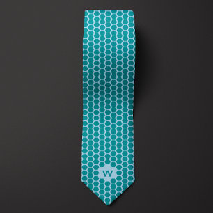 Cravate Turquoise Honeypeb Décontracté
