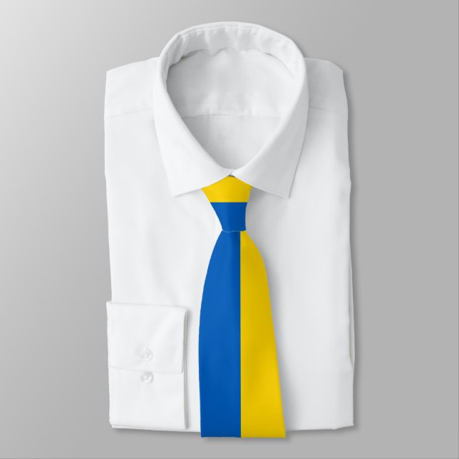 Cravate Ukraine Drapeau bleu jaune Patriotique ukrainien (Attaché)