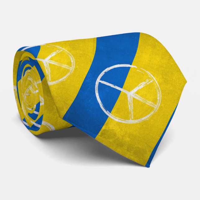 Cravate UKRAINE POUR LA PAIX (Roulé)