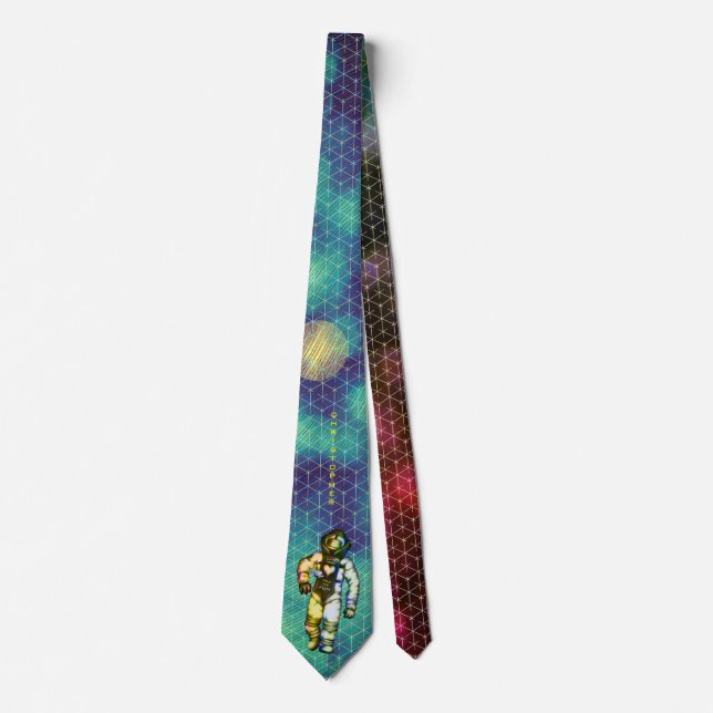 Cravate Un astronaute dessine ici pour le FUN Cool Space (Devant)
