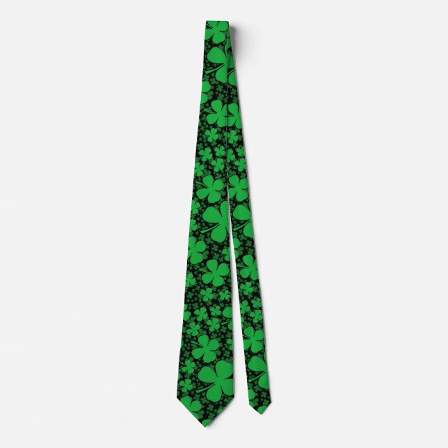 Cravate Un champ Shamrock pour la Saint Patrick (Devant)
