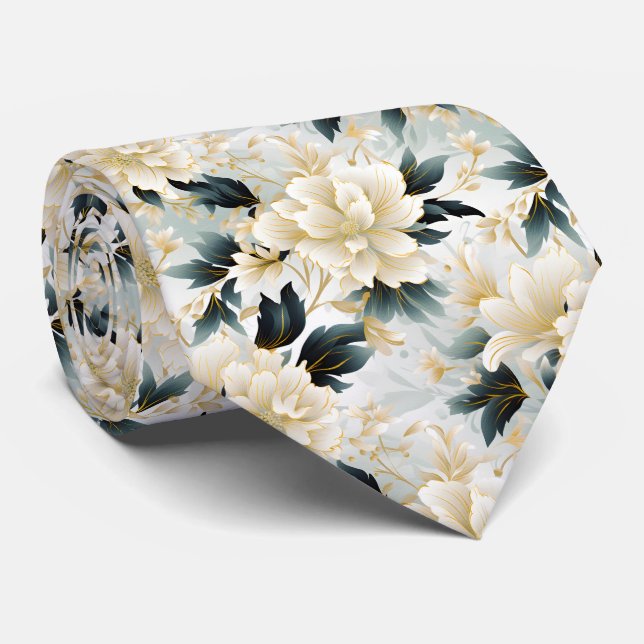 Cravate Un Mariage Floral Series Design 7 (Roulé)