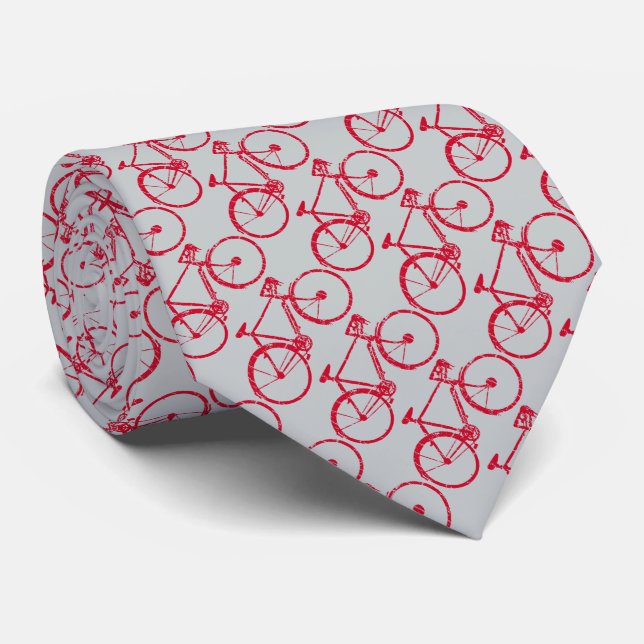 Cravate un motif de vélos rouges élégant (Roulé)