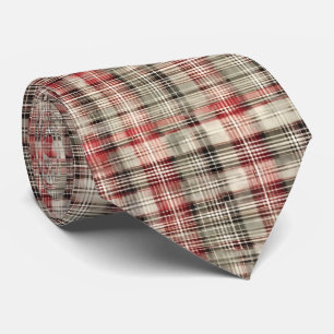 Cravate Un Tartan de Noël Floral Design Series #2