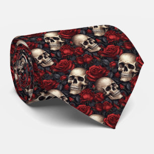 Cravate Une série de crânes et de roses Design 10