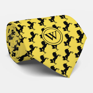 Cravate UNICORN Personnalisé Écriture Monogramme Jaune