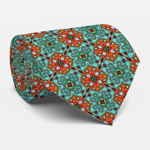 Cravate Unique Aqua Vert Turquoise Bleu Orange Rouge Triba
