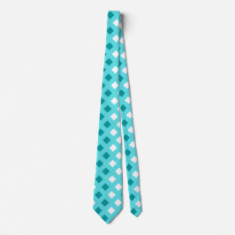 Cravate Unisex Plaid Classique Léger Turquoise