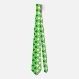 Cravate Unisex Plaid Vert Lumière Classique