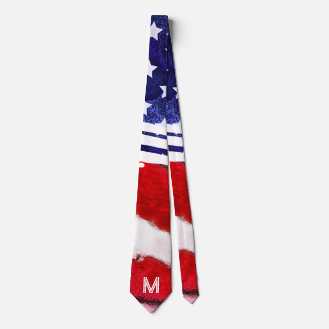 Cravate *~* USA Amérique Drapeau Vieux Glorieux Patriot Mo (Devant)