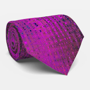 Cravate Vagues Abstraites Magenta Retro Boomerang