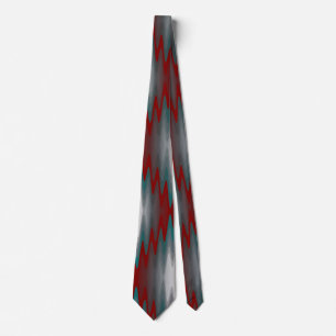 Cravate vagues bordeaux gris sarcelle