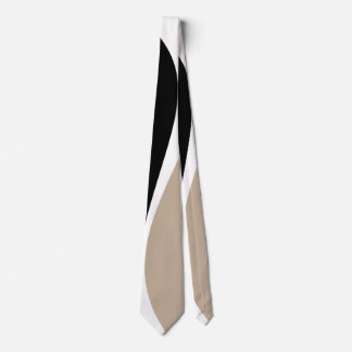 Cravate Vagues simples 2 - Taupe, noir et blanc