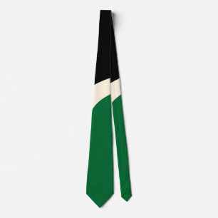Cravate Vagues simples 3 en vert, crème et noir