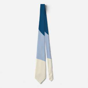 Cravate Vagues simples - bleu foncé, bleu clair et crème