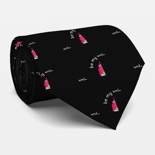 Cravate Valentine Gnome et vin (Roulé)