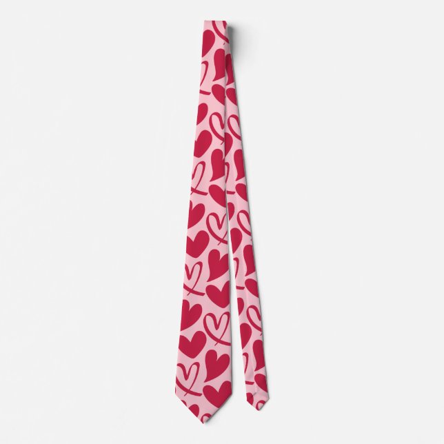 Cravate Valentine Heart Motif Cadeau, Garçons Filles et En (Devant)