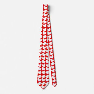CRAVATE VALENTINES COEURS ROUGE ET BLANC VALENTINE