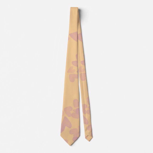 Cravate Valentines Jour Coeurs Aquarelle rose Orange (Devant)
