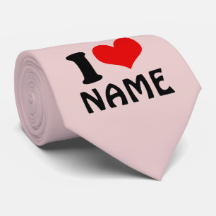 Cravate Valentines personnalisables Jour J'aime Coeur Pers