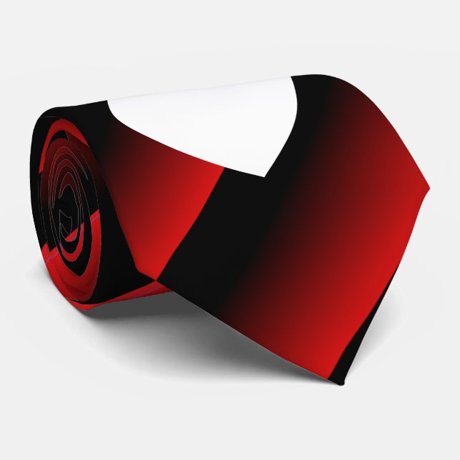 Cravate Valentines rouge et noir Ombre diagonal bandes (Roulé)