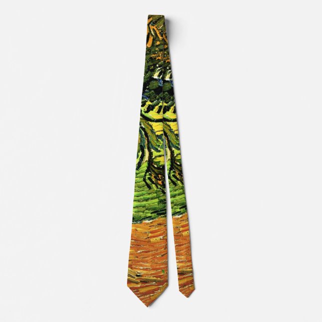 Cravate Van Gogh - Paysage avec arbres et figures (Devant)